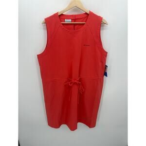 Columbia Omni Shield Bogata Bay Sleeveless Athletic Dress Women XL Salmon Hiking